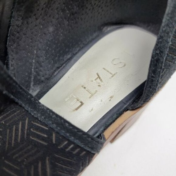 1.State Iddah Booties Cutaway Perforated Leather Black Side Zip Boots Shoes 8 - Picture 10 of 11